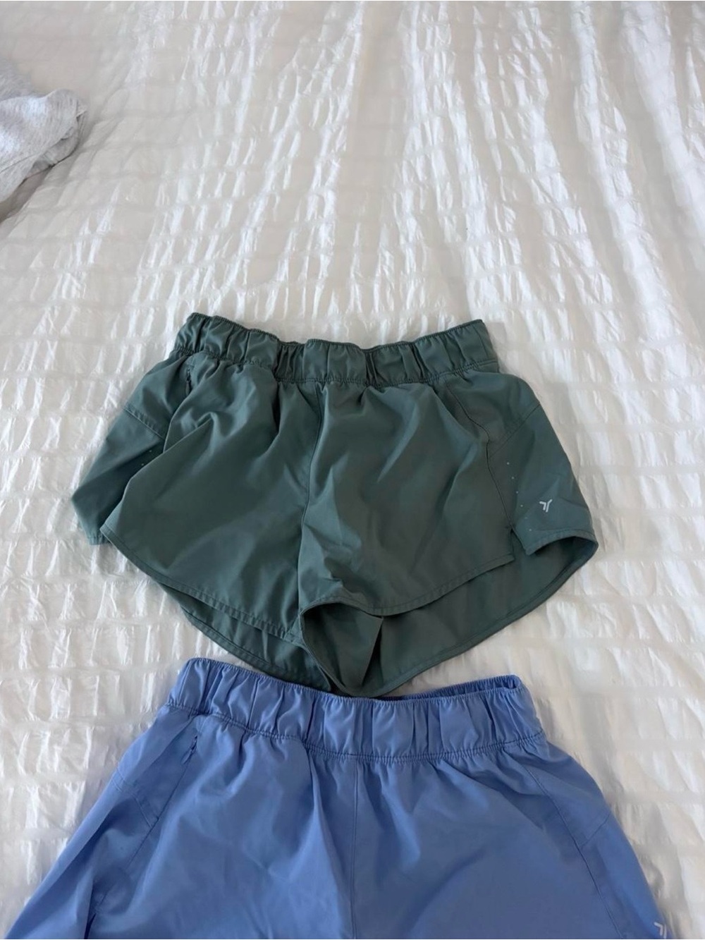 Old Navy Women's Athletic Shorts in Sage Green and Light Blue